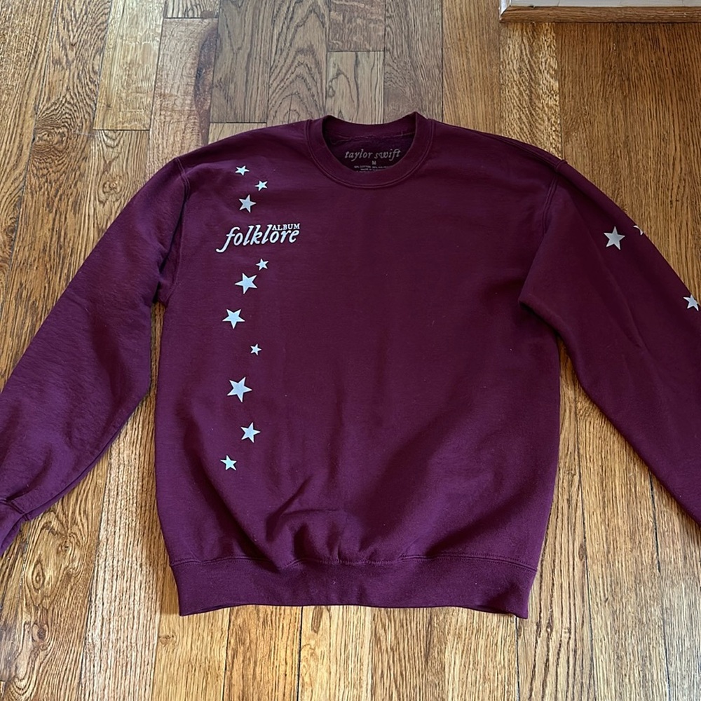 Taylor Swift folklore “stars around my scars” maroon crewneck